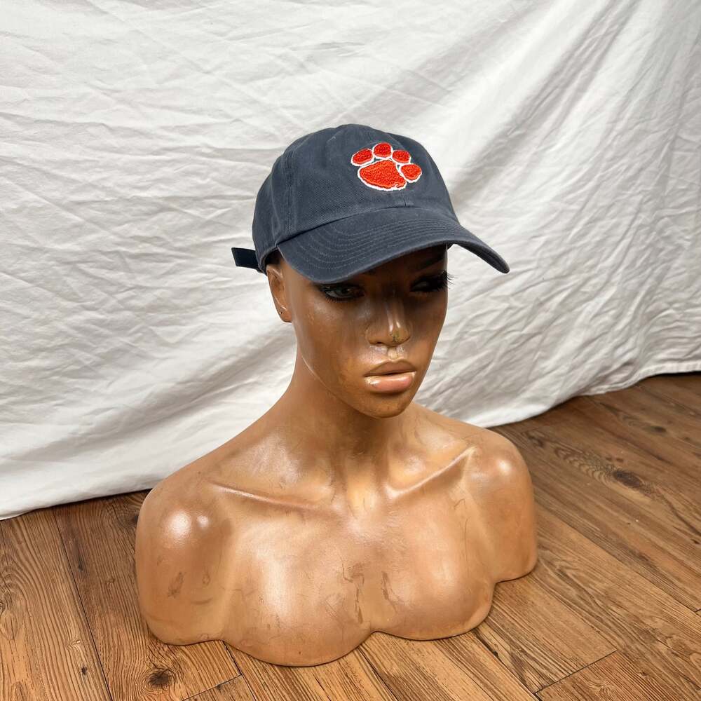 Clemson Tigers Paw Print Adjustable Baseball Cap - Gray